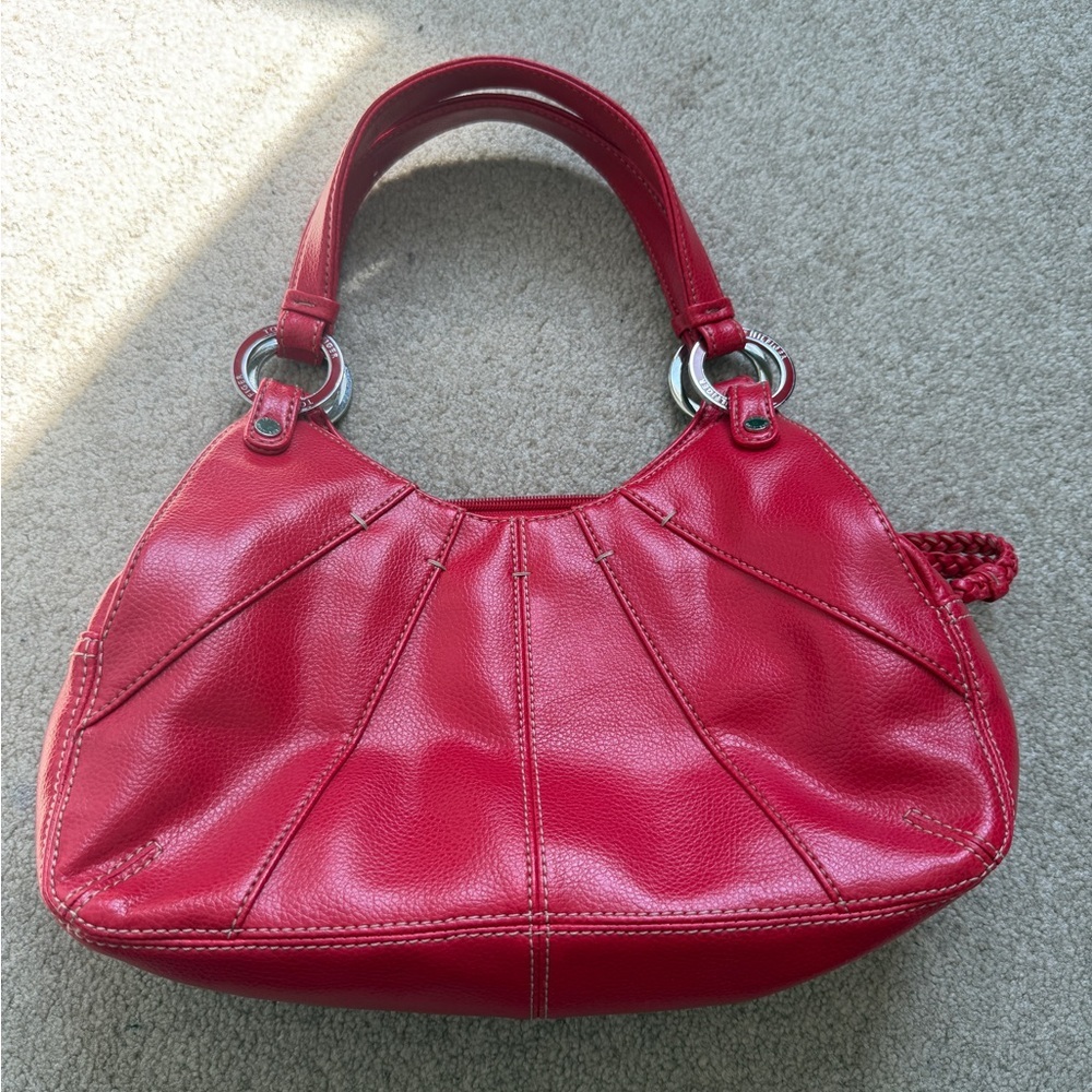 Tommy Hilfiger Women’s Red Leather Handbag Y2K Vintage